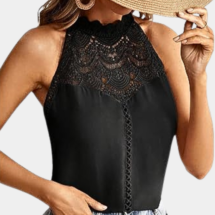 Abigail | Elegant Lace Yoke Sleeveless Top 6