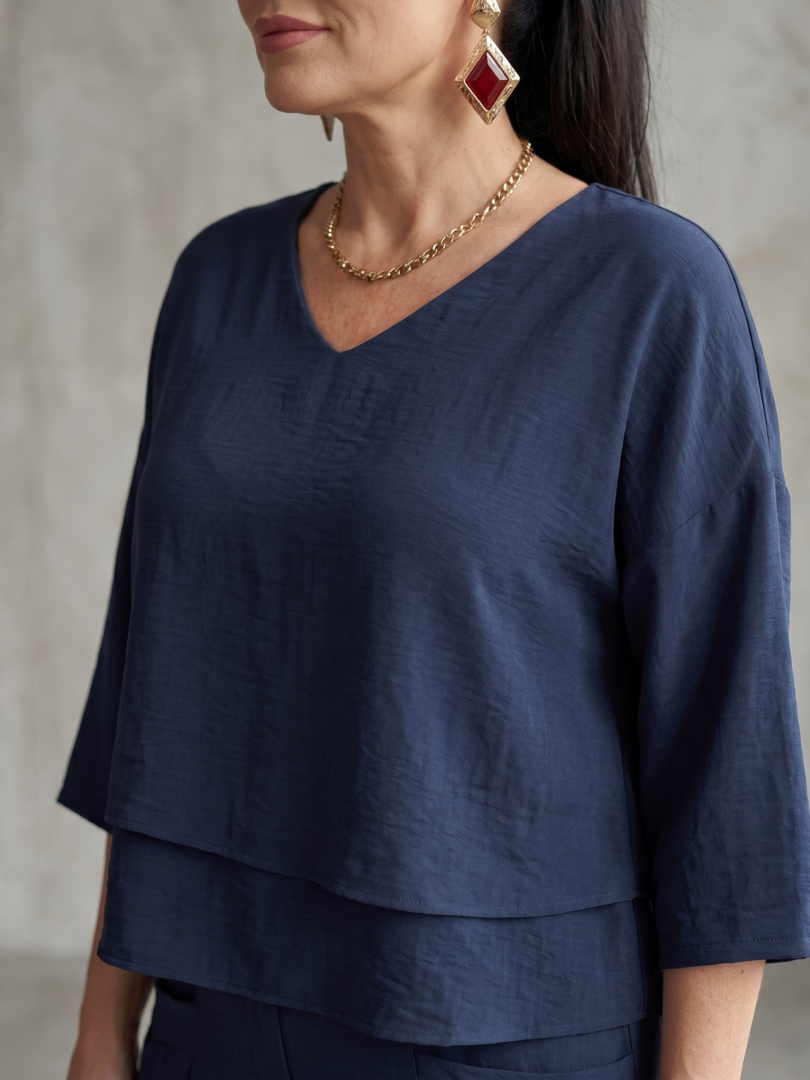 Abigail | Stylish Layered Top & Wide-Leg Trouser Set 1