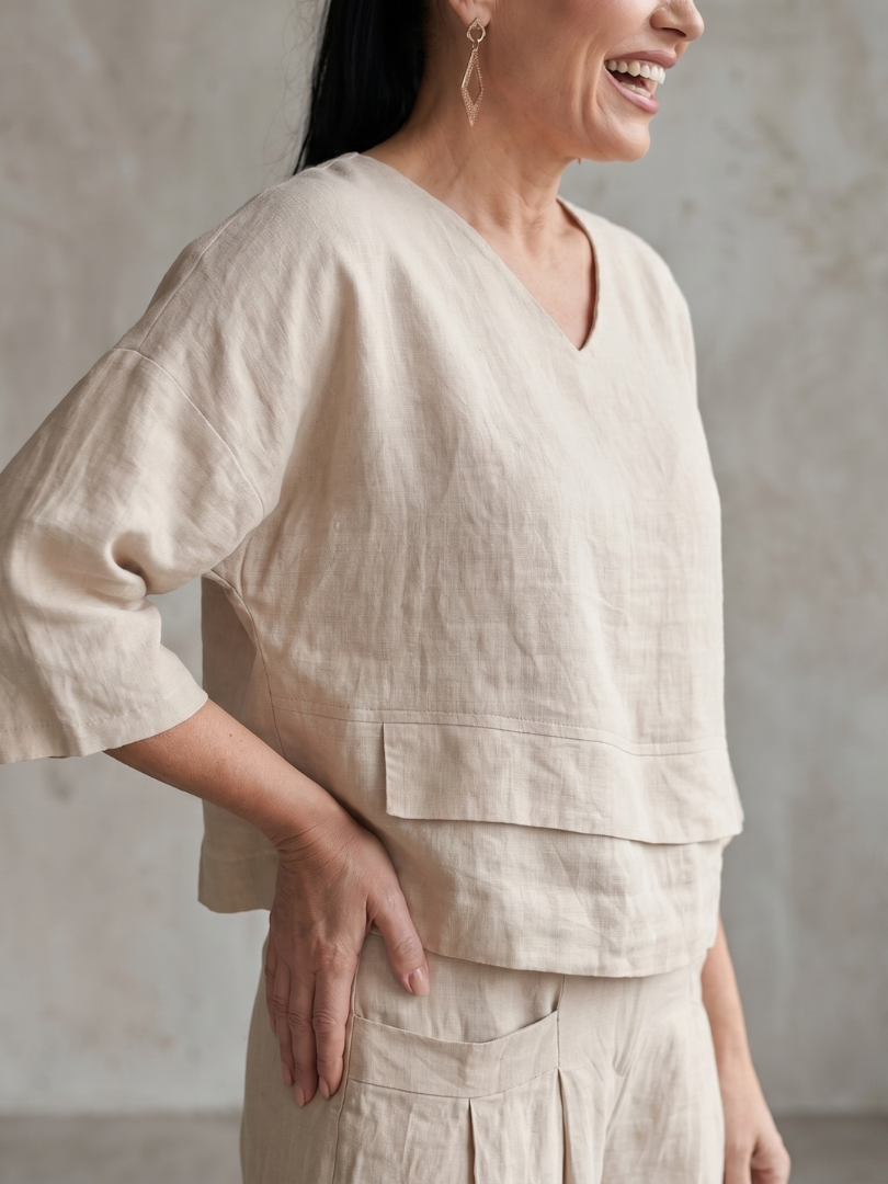 Abigail | Stylish Layered Top & Wide-Leg Trouser Set 5