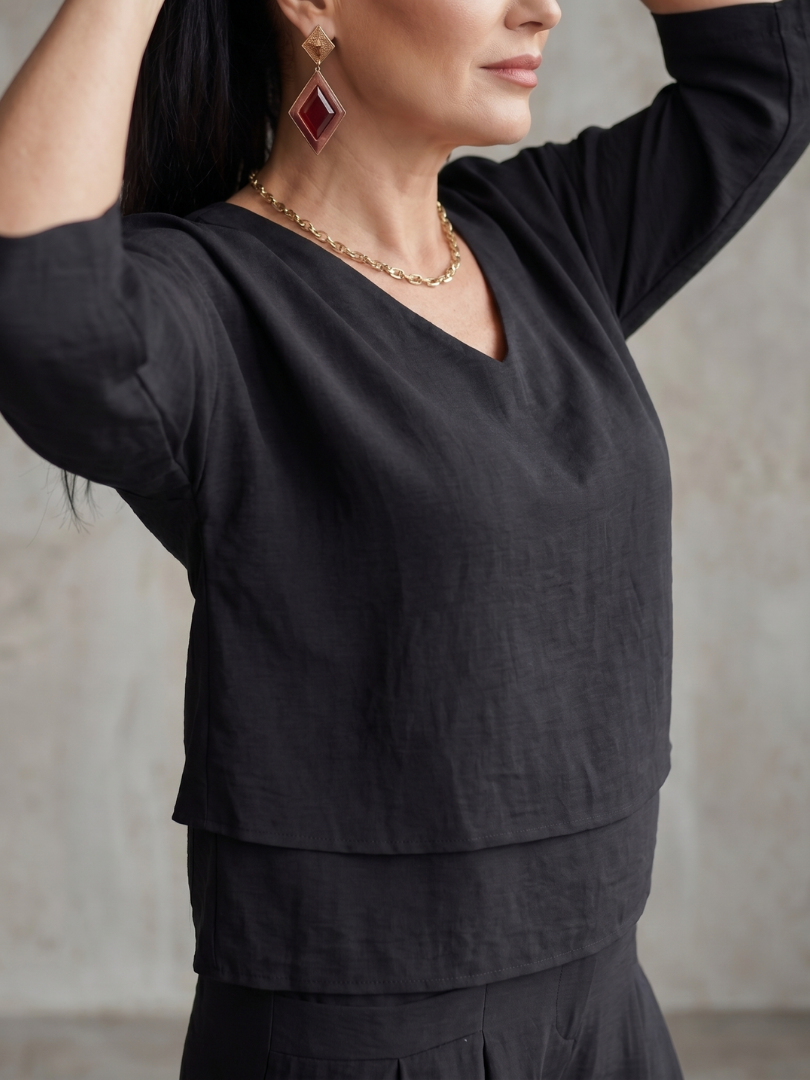 Abigail | Stylish Layered Top & Wide-Leg Trouser Set 7