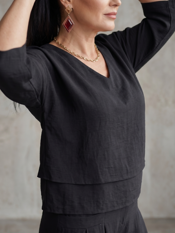Abigail | Stylish Layered Top & Wide-Leg Trouser Set 7