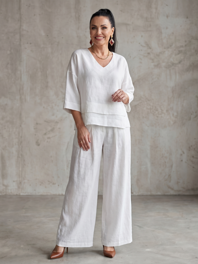 Abigail | Stylish Layered Top & Wide-Leg Trouser Set 8