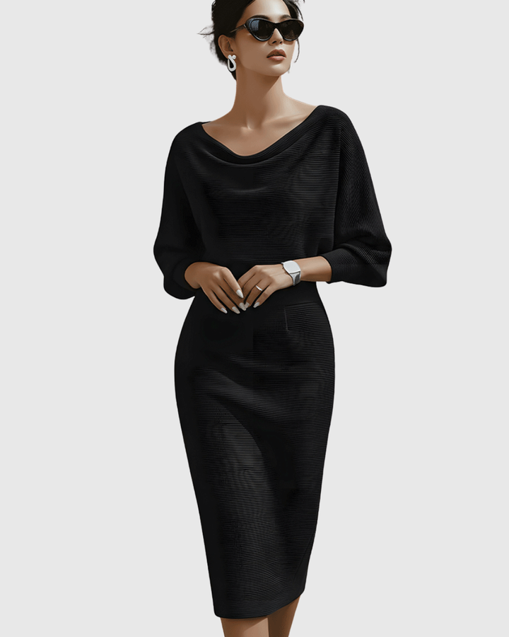 Adelaide | Elegant Draped Batwing Midi Dress 2