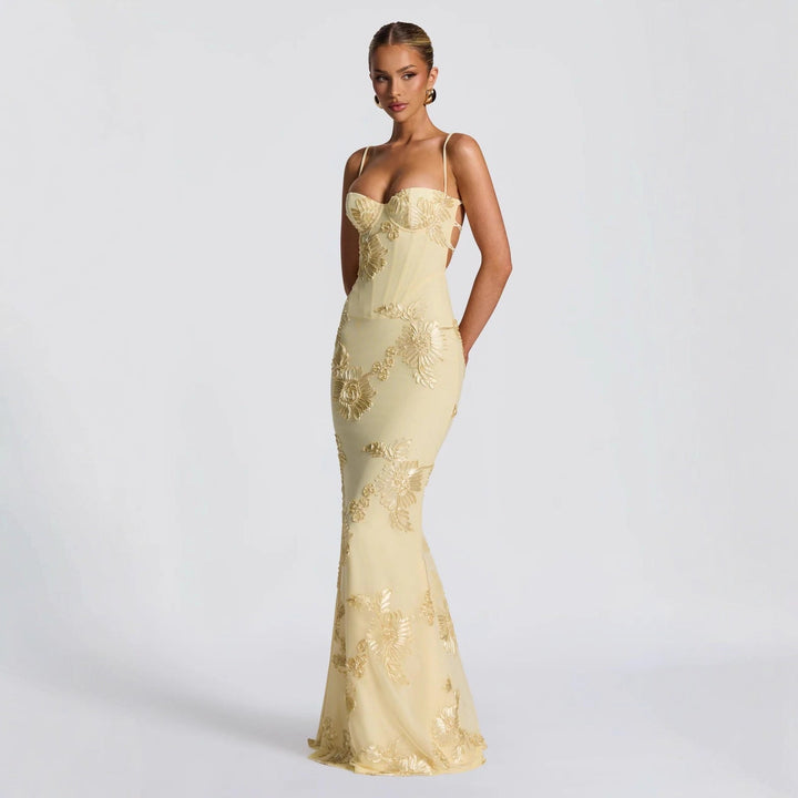 Aelara | Floral Maxi Dress Elegant Mermaid Long Dresses for Women 0