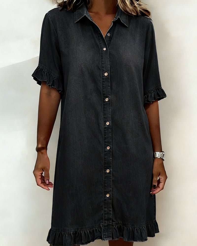 Alfie | Elegant Rushed Denim Dress for Effortless Comfort 1