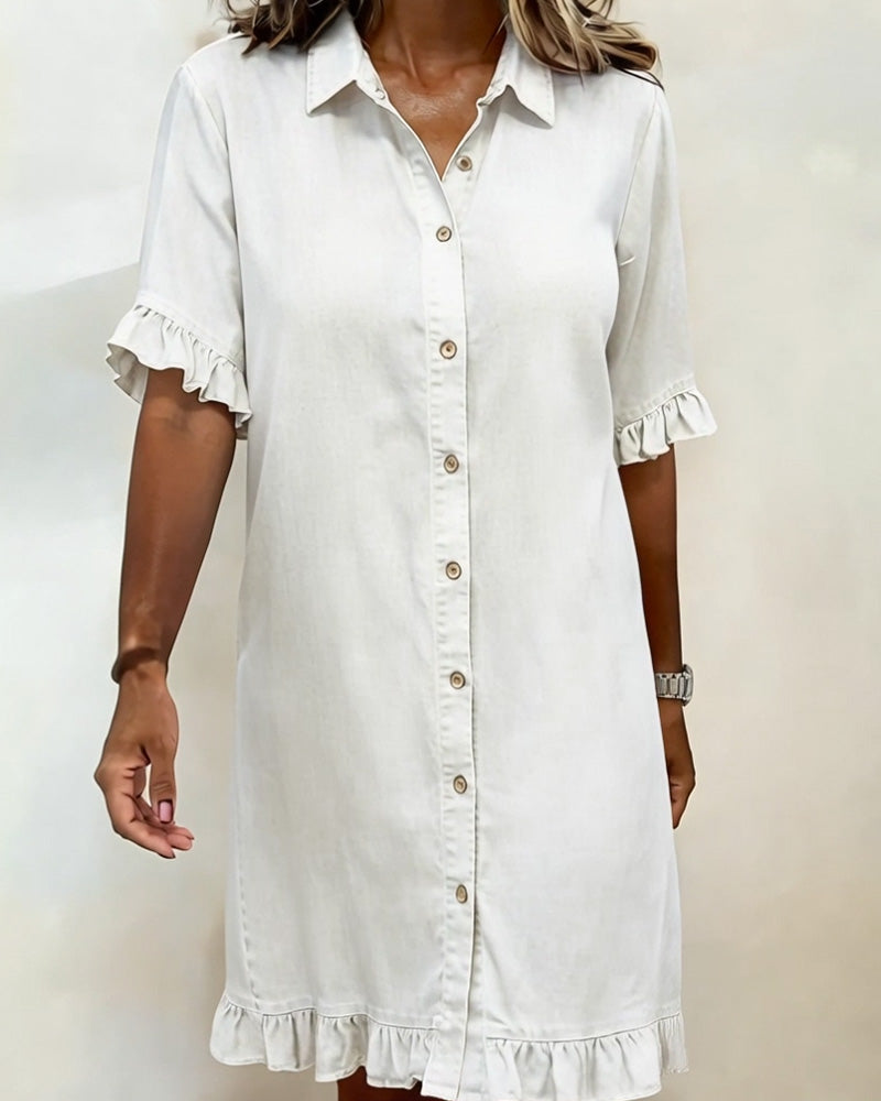 Alfie | Elegant Rushed Denim Dress for Effortless Comfort 8
