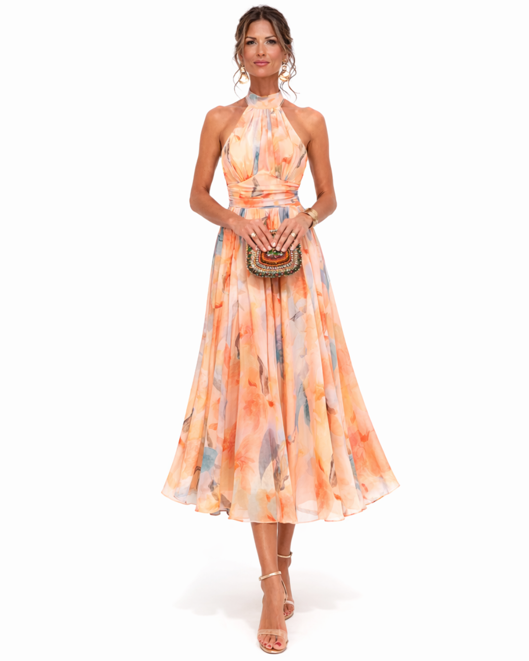 Alice | Elegance and Romantic Halter Neck Summer Maxi Dress 0