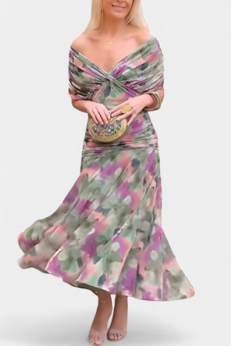 Amara | Elegant Floral Pleated Maxi Dress 4