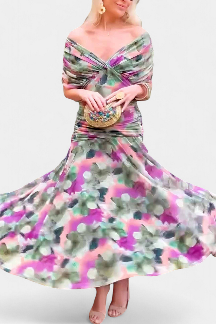 Amara | Elegant Floral Pleated Maxi Dress 6