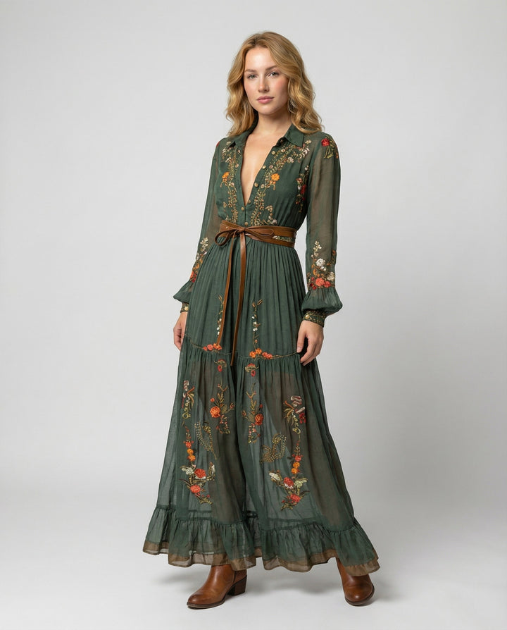 Amara | Elegant & Boho Women's Flowing Maxi Dress 0