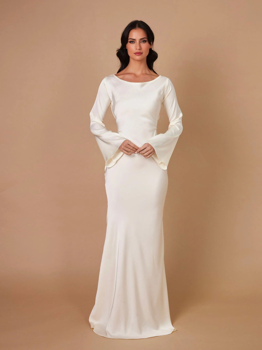 Amara | Sophisticated and Elegant Fitted Long Sleeve Maxi Dress 8