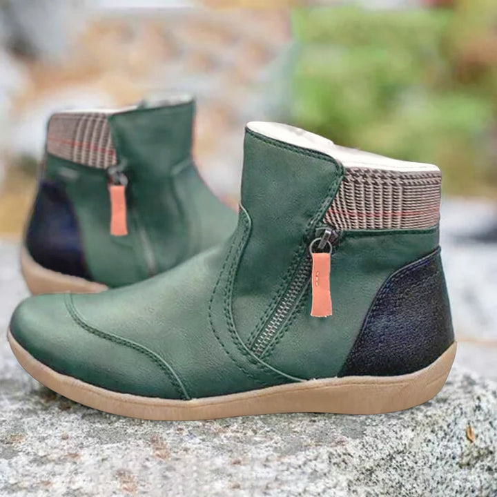 Amara | Waterproof Leather Ankle Boots with Side Zipper 0
