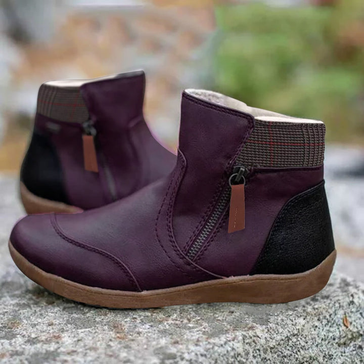 Amara | Waterproof Leather Ankle Boots with Side Zipper 3