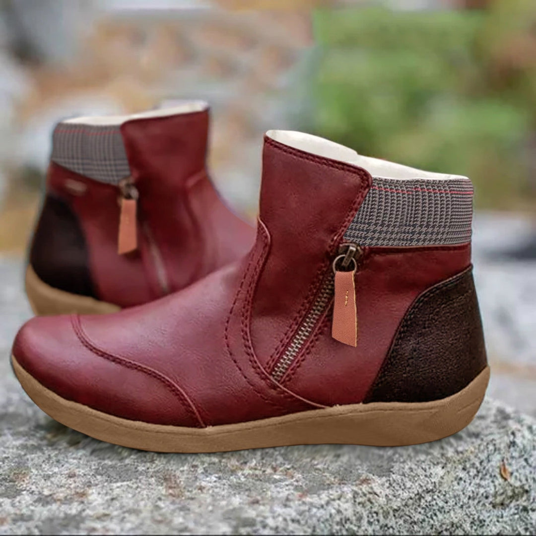 Amara | Waterproof Leather Ankle Boots with Side Zipper 4