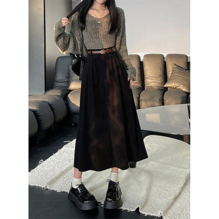 Amelia | Black Midi Skirt – Elegant, Comfortable & Pleated Design 1