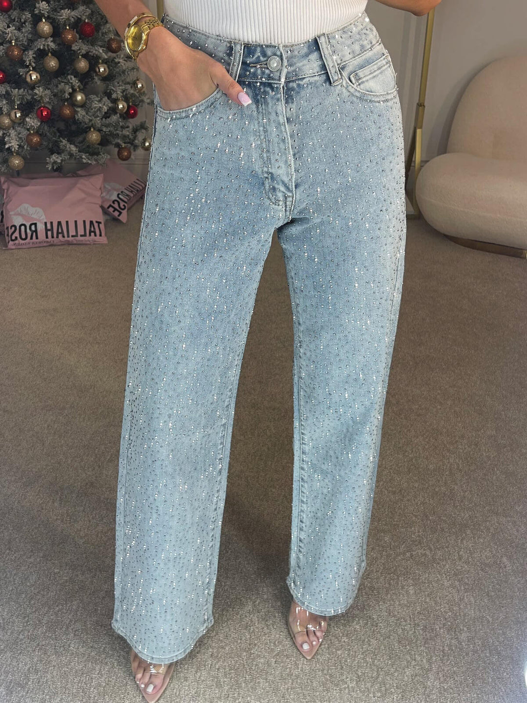 Amelia | Women's Jeans – High Waist, Glittery & Stylish 3
