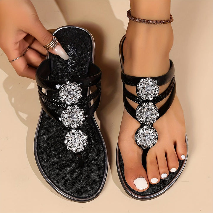 Angela | Stylish T-Strap Flat Slip-On Sandals 1