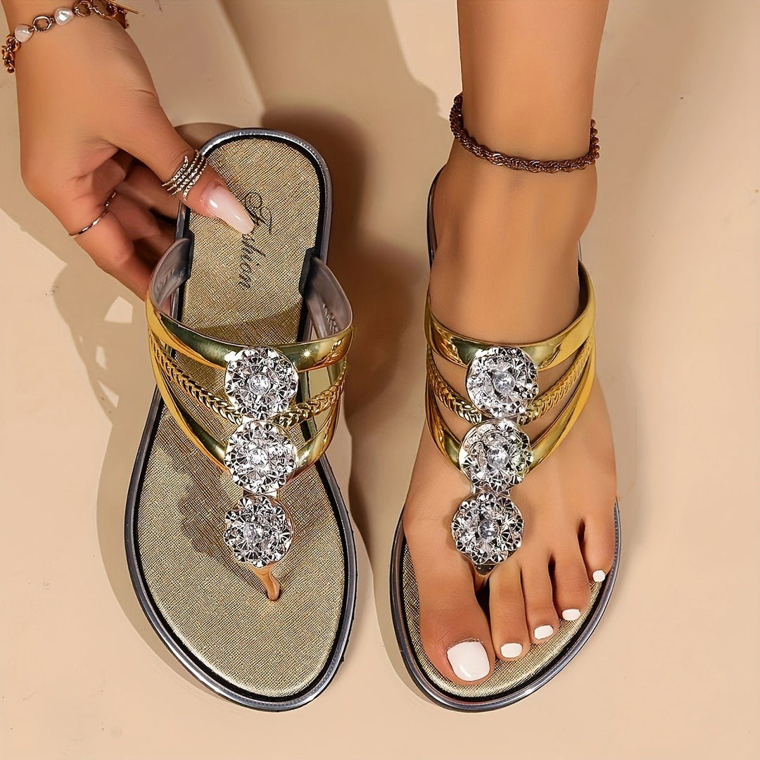 Angela | Stylish T-Strap Flat Slip-On Sandals 2