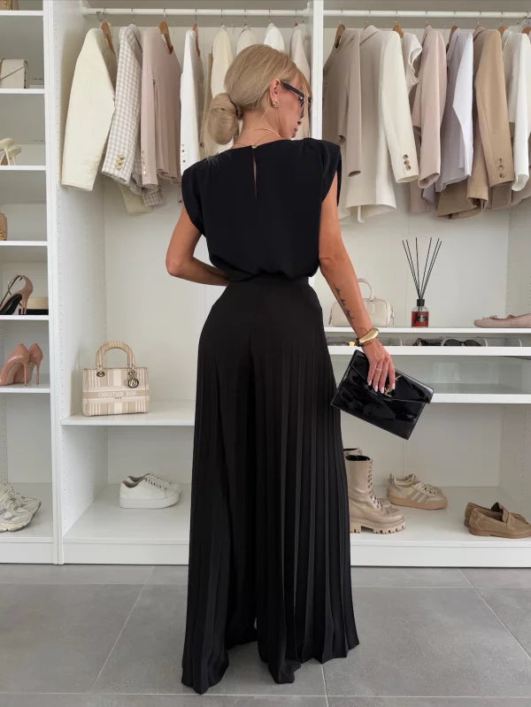 Ann | Sophisticated Sleeveless Top and Wide Leg Pants Set 4