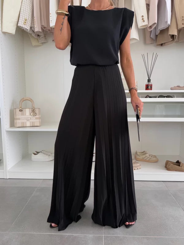 Ann | Sophisticated Sleeveless Top and Wide Leg Pants Set 5