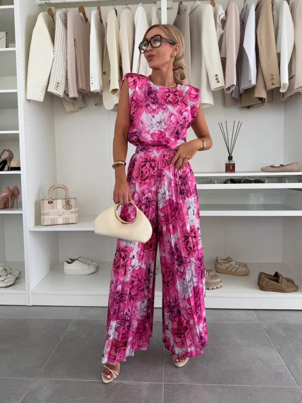 Ann | Sophisticated Sleeveless Top and Wide Leg Pants Set 6