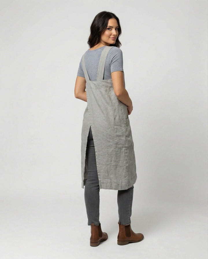 Archie | Breathable Cotton Criss-Cross Apron Dress 2