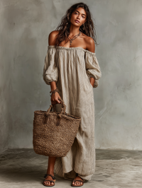 Selina | Elegante e Leggero Abito Lungo Scoperta di Spalle