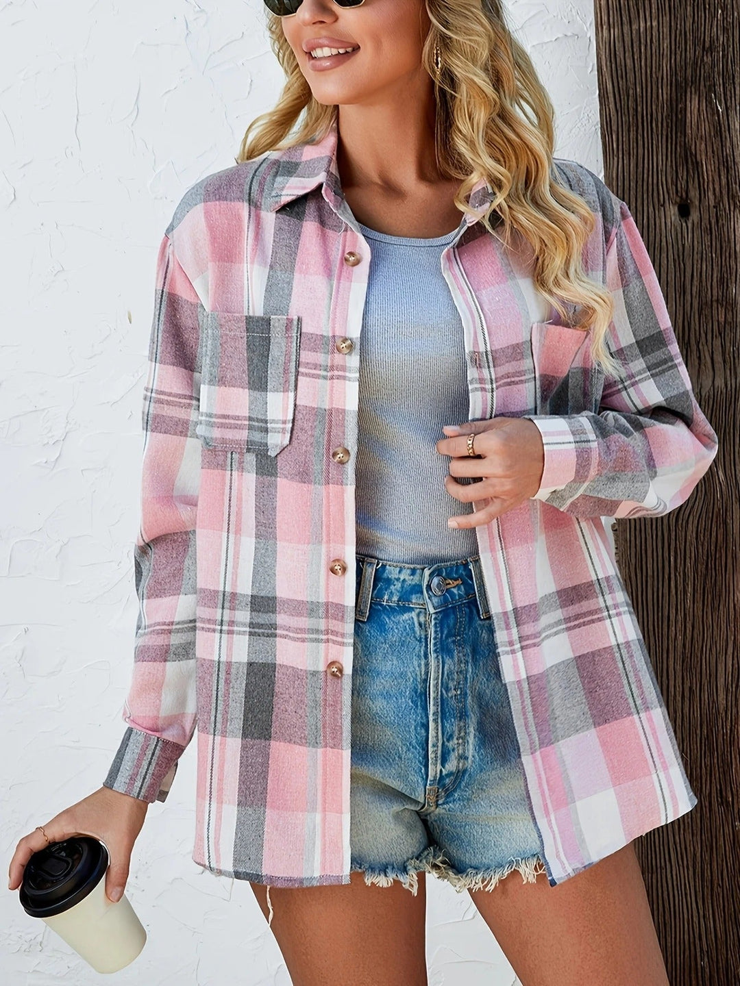 Arden | Oversized Plaid Flannel Button Shirt 4