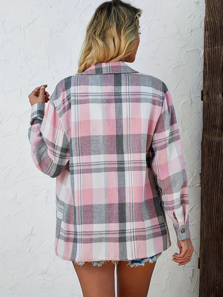 Arden | Oversized Plaid Flannel Button Shirt 5