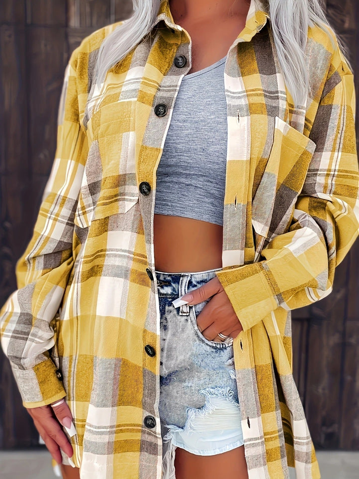 Arden | Oversized Plaid Flannel Button Shirt 6
