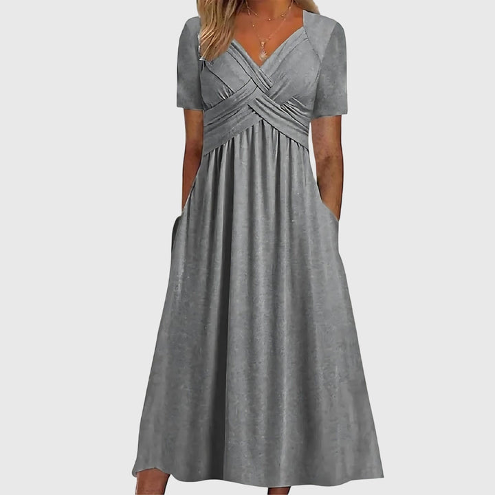 Aria | Classic High-Waisted A-Line Midi Dress 2