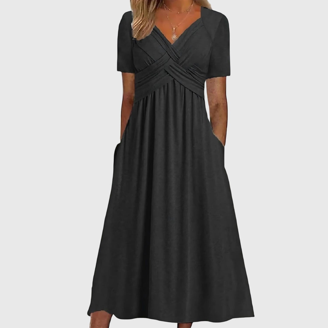 Aria | Classic High-Waisted A-Line Midi Dress 4