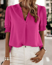 Roselle | Lebendige Bluse mit Puffärmeln