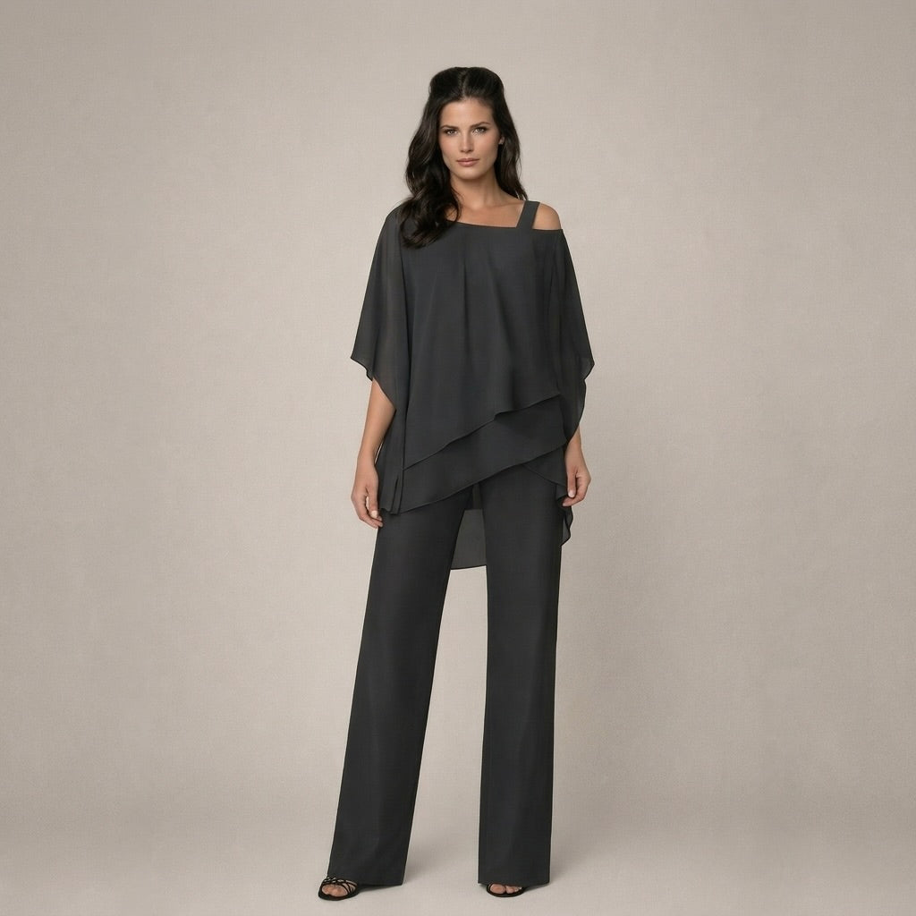 Arthur | Chic Off-Shoulder Set with Wide-Leg Trousers 1