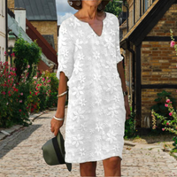 Solmira | Women's Elegant V-Neck Floral Dress