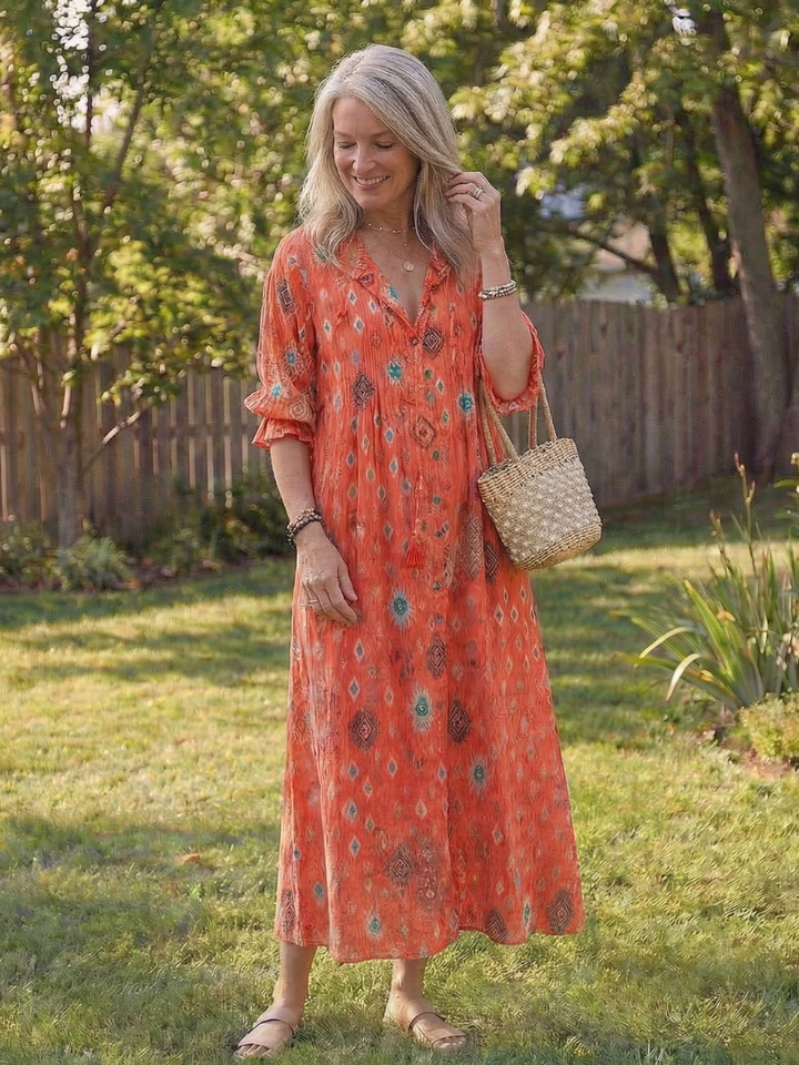 Ava | Vibrant Floral Button-Front Maxi Dress 2