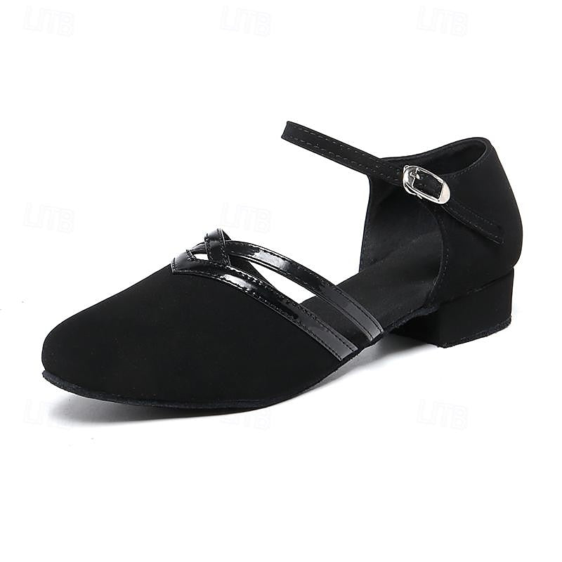 Aveline | Elegant, Suede-Finish Ballroom Dance Shoes with Block Heels 3