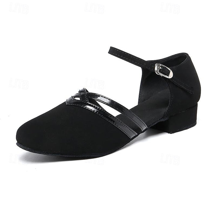 Aveline | Elegant, Suede-Finish Ballroom Dance Shoes with Block Heels 3