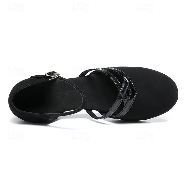 Aveline | Elegant, Suede-Finish Ballroom Dance Shoes with Block Heels 5