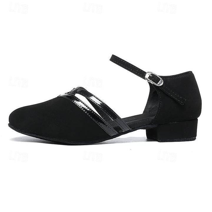 Aveline | Elegant, Suede-Finish Ballroom Dance Shoes with Block Heels 6