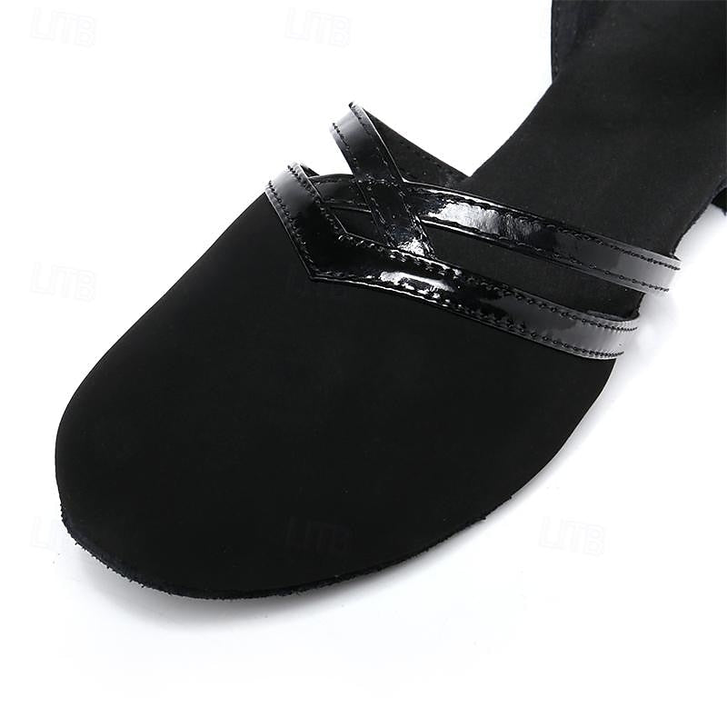 Aveline | Elegant, Suede-Finish Ballroom Dance Shoes with Block Heels 7