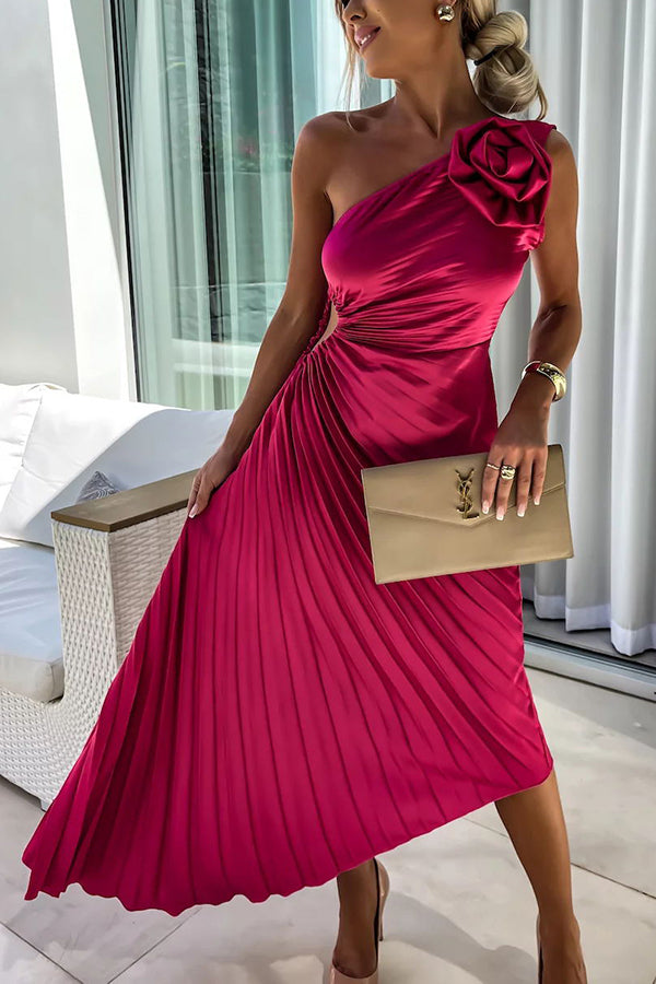 Aveline | Midi Dress One Shoulder Elegant Summer Wedding Style 0