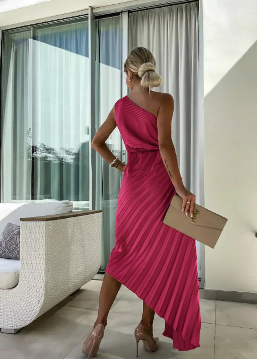 Aveline | Midi Dress One Shoulder Elegant Summer Wedding Style 1