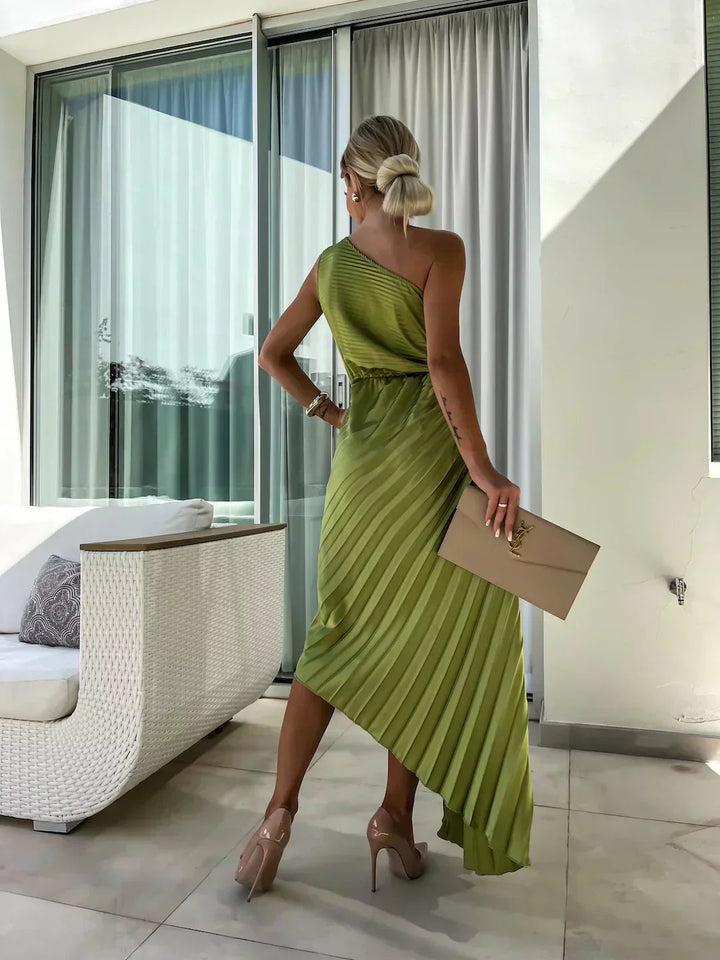 Aveline | Midi Dress One Shoulder Elegant Summer Wedding Style 3