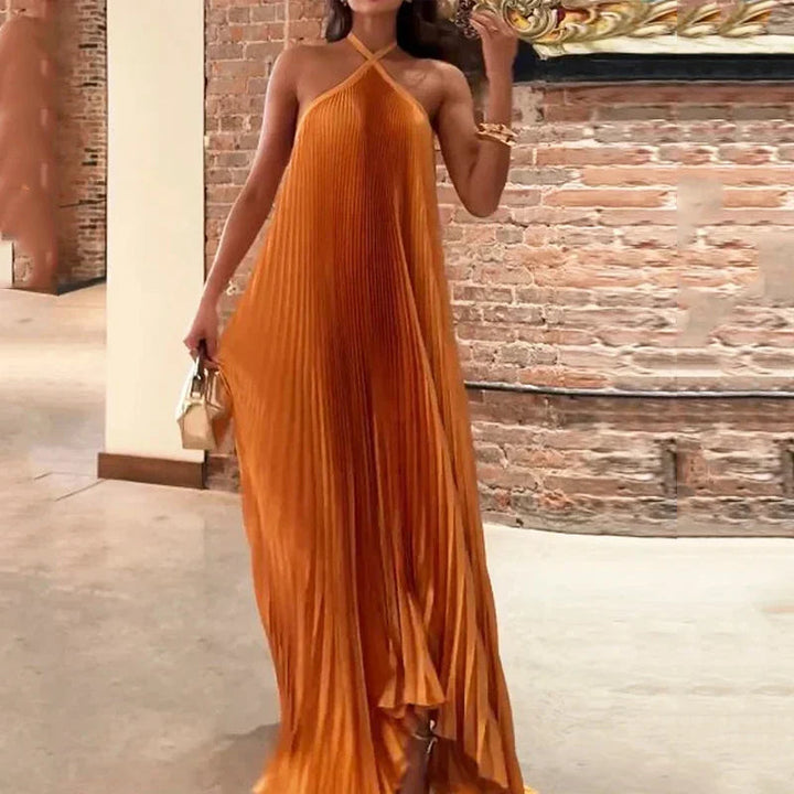 Aveline | White Maxi Dress Elegant Halter Neck Flowing Fit 1