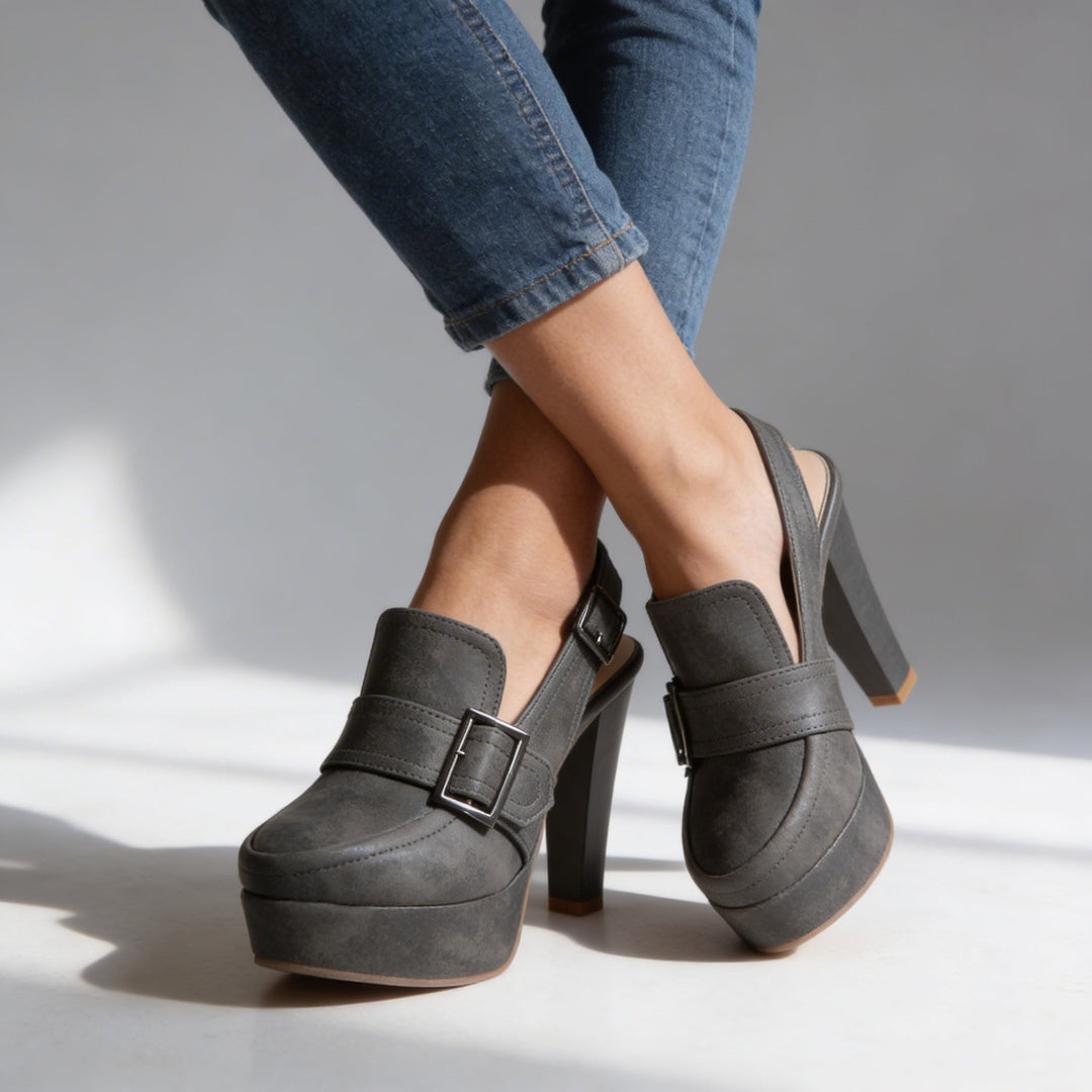 Aveline | Women's Shoes Platform Block Heel Slingback Retro Chic Style 7