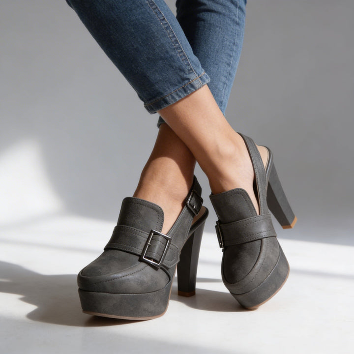 Aveline | Women's Shoes Platform Block Heel Slingback Retro Chic Style 7