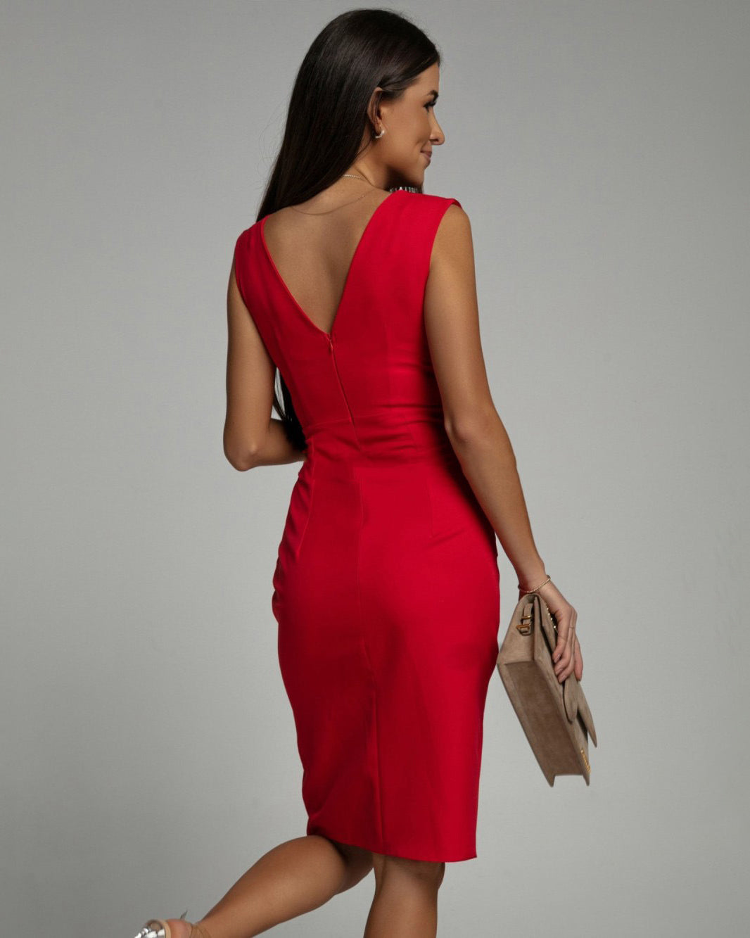 Barbara | Elegant Sleeveless V-neck bodycon dress 1