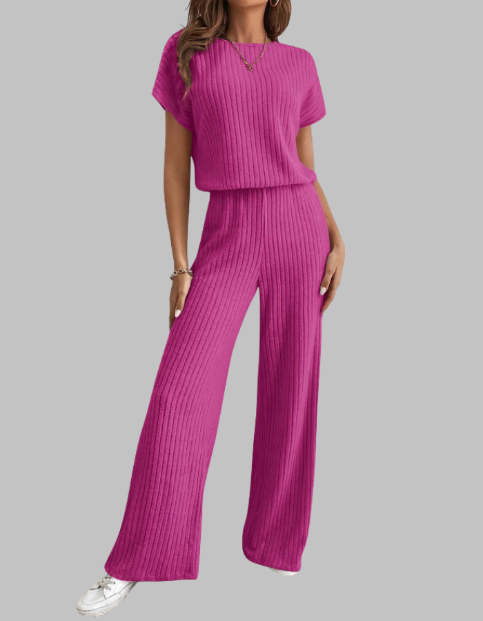 Barbara | Ribbed Two-Piece Wide-Leg Set 2
