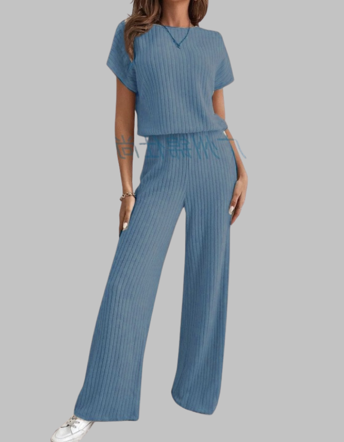 Barbara | Ribbed Two-Piece Wide-Leg Set 3